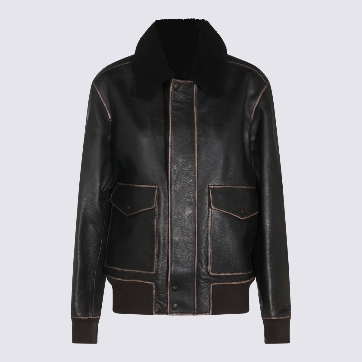 [Rag & Bone] Leather Jacket FW26 RV4I26F0MLTBROWN