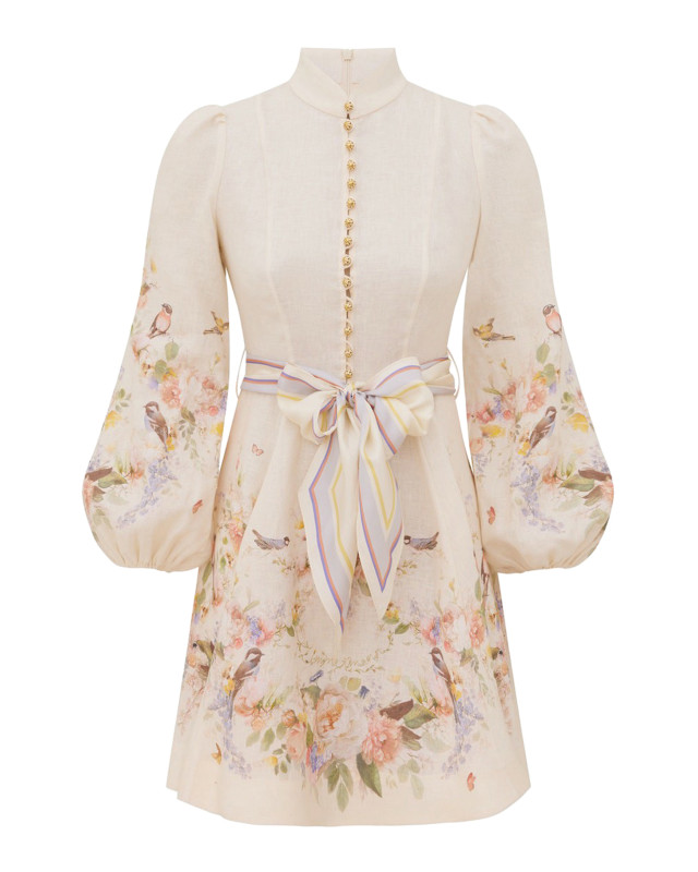 [Zimmermann] Long sleeve dress FW26 9142DF261CRBQ CREAM BOUQUET