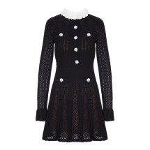 [Self-portrait] Short sleeve dress FW26 AW26100SBBLACK