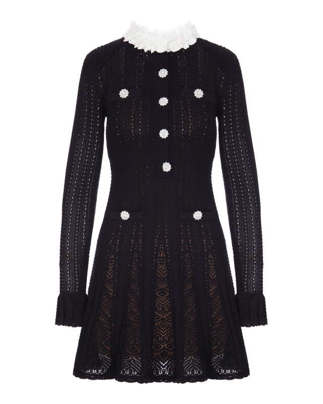 [Self-portrait] Short sleeve dress FW26 AW26100SBBLACK