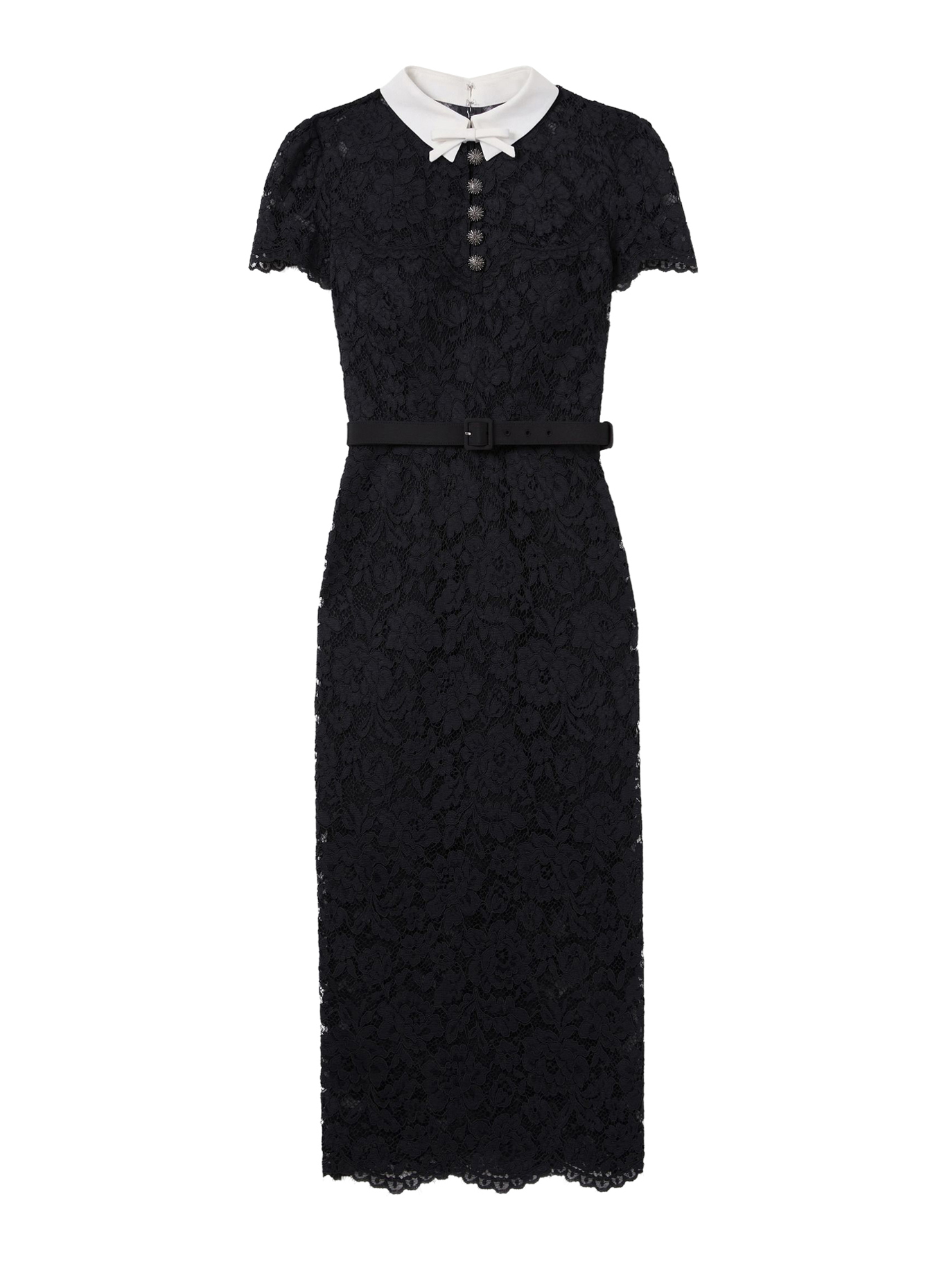 [Self-portrait] Short sleeve dress FW26 AW26019MABBLACK