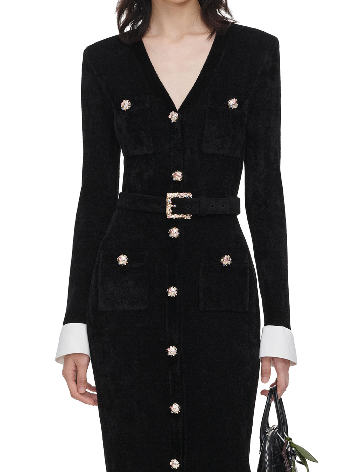 [Self-portrait] Long sleeve dress FW26 AW26099MBBLACK