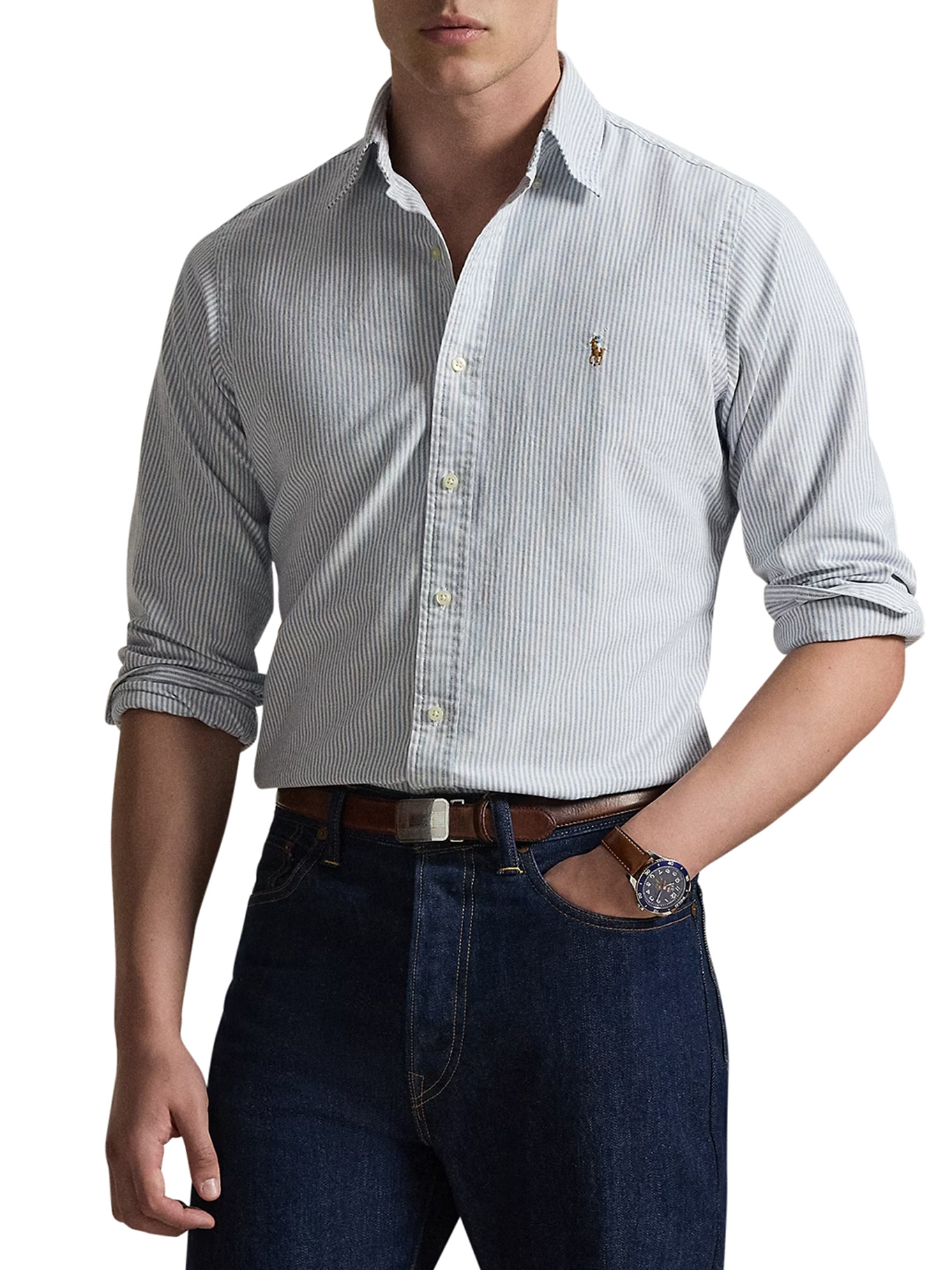 [Polo Ralph Lauren] Shirts Long Sleeve FW26 7107920410042YR0 BLUE/WHITE