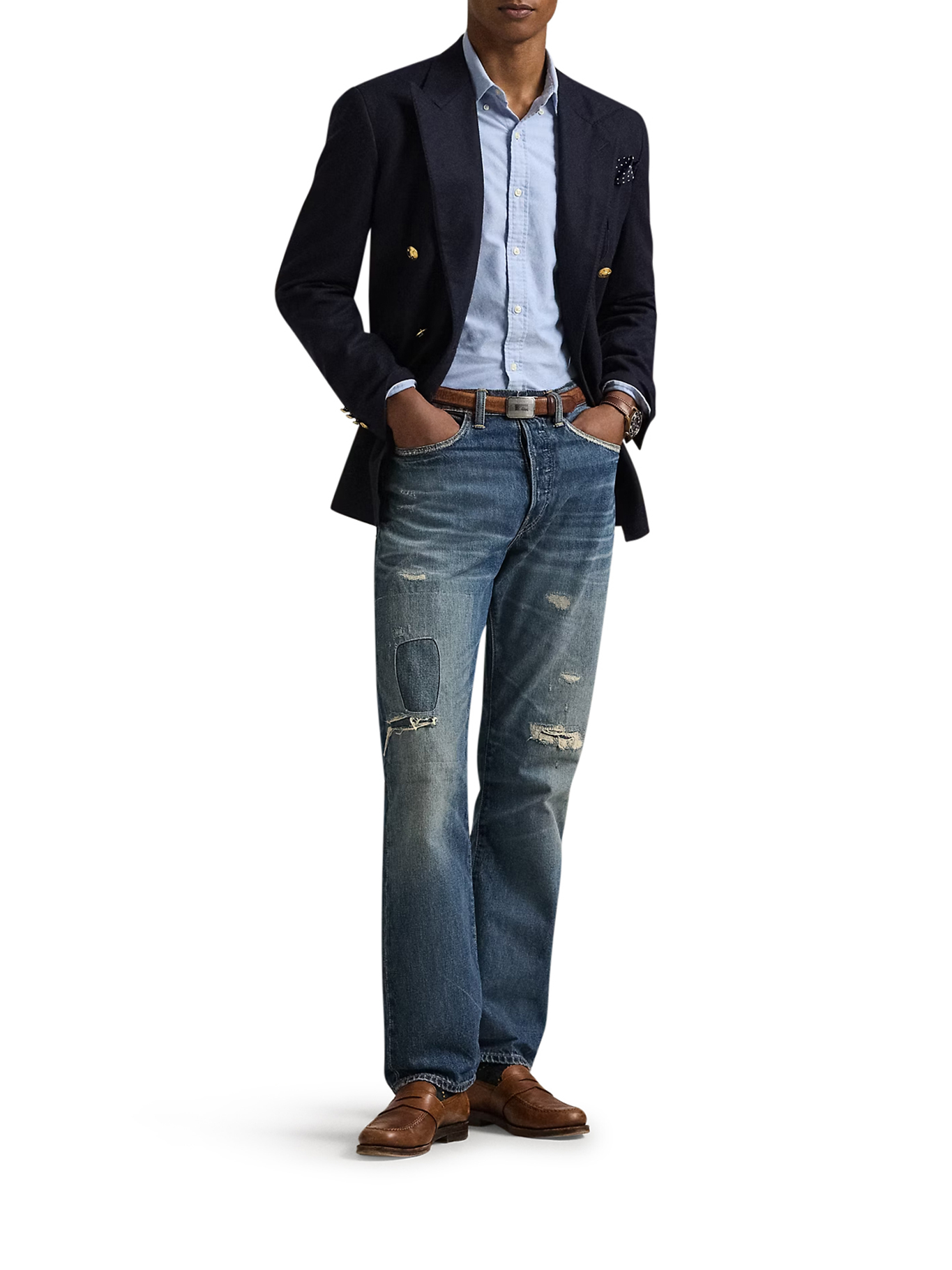 [Polo Ralph Lauren] Shirts Long Sleeve FW26 7107920410022WAX BLUE