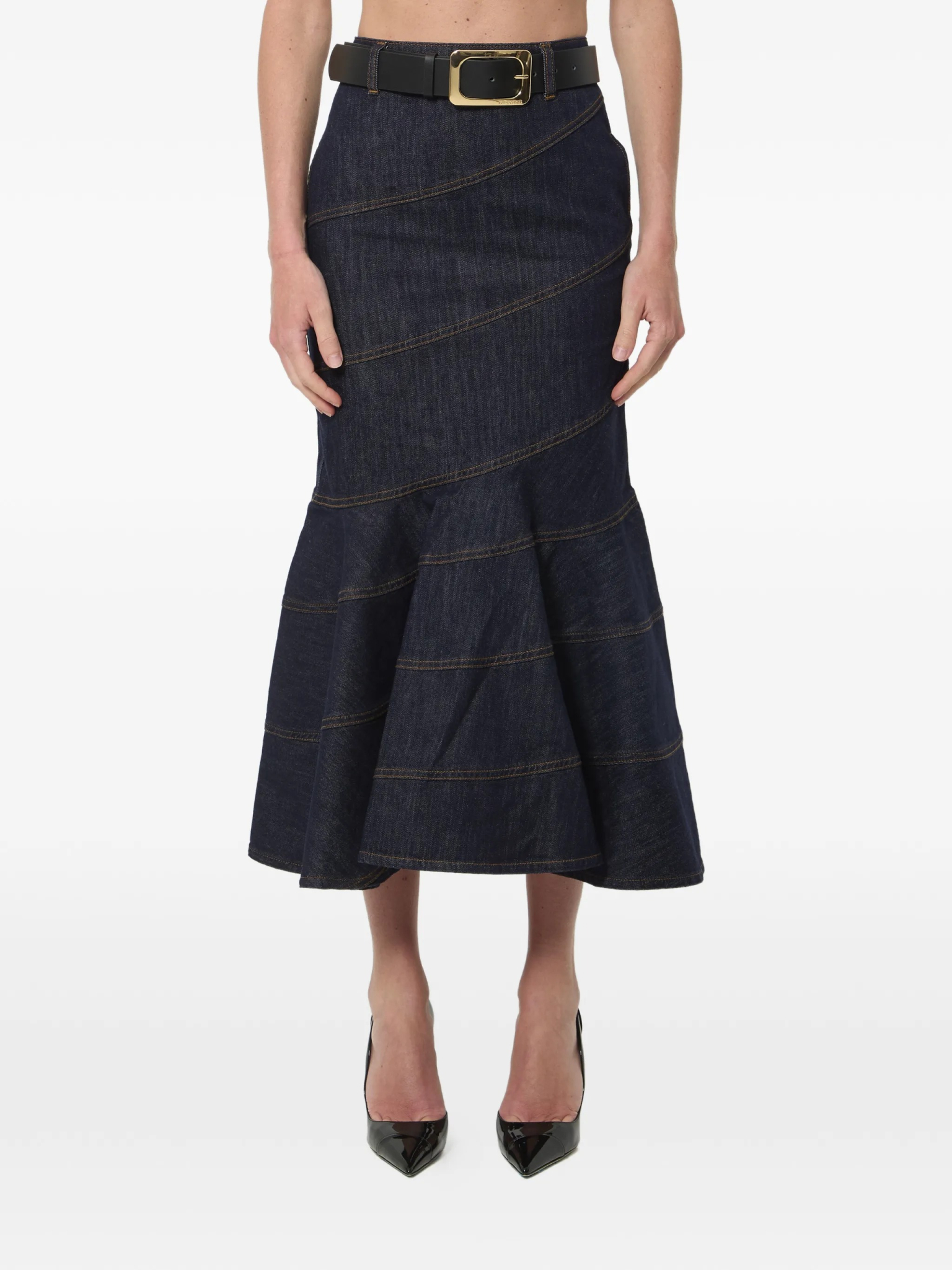 [Self-portrait] Midi skirt FW26 PF26810MSKBL