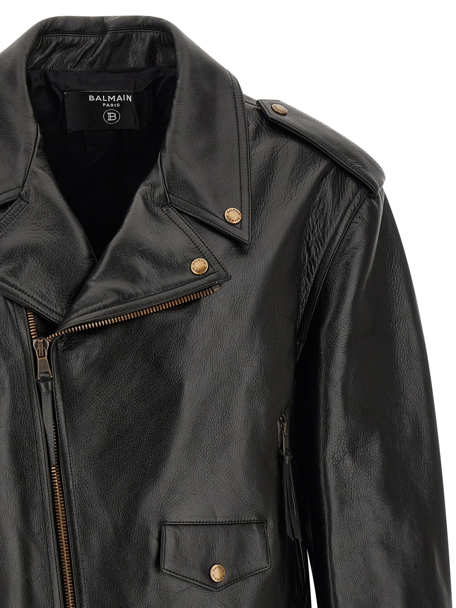 [Balmain] Leather Jacket FW26 HH1TD580LE430PA