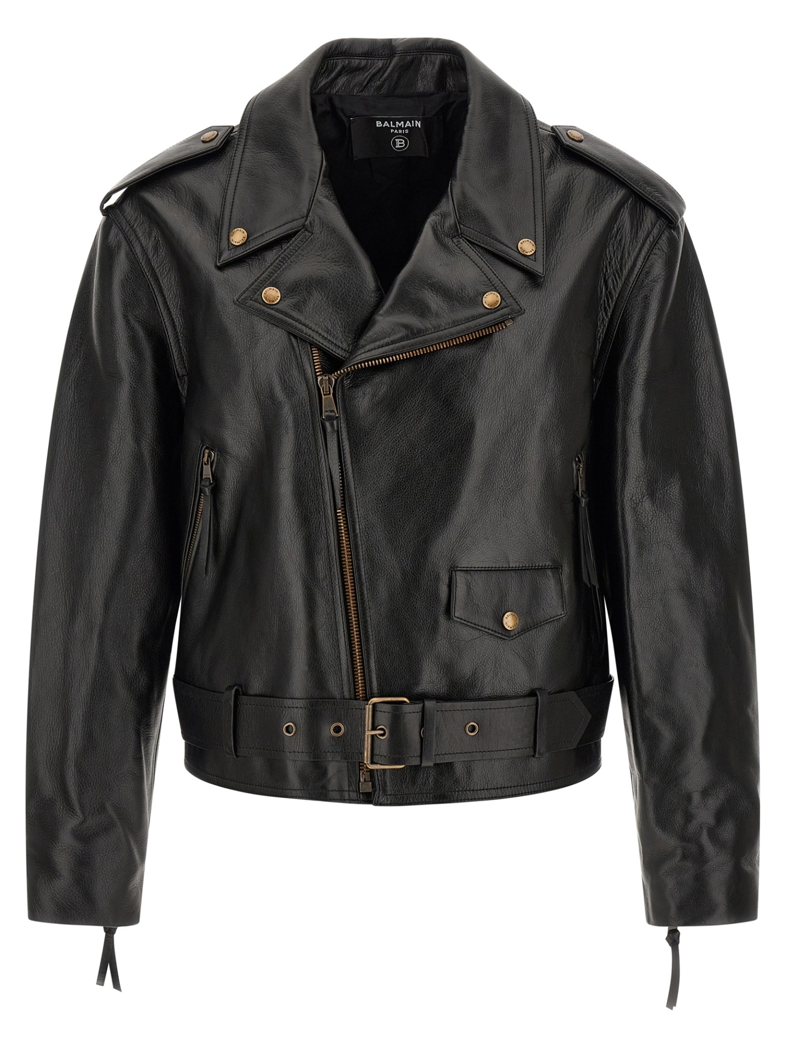 [Balmain] Leather Jacket FW26 HH1TD580LE430PA
