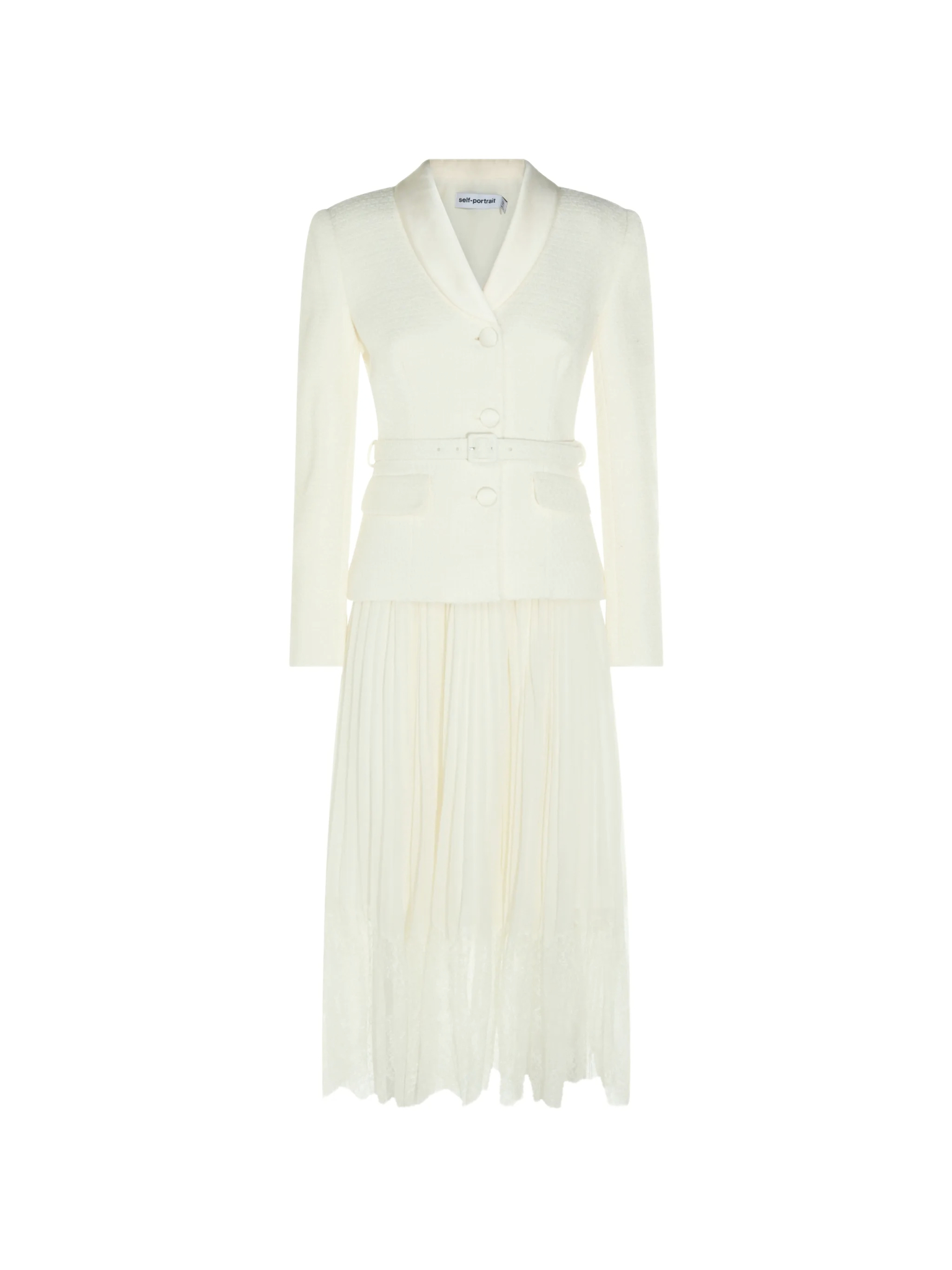 [Self - portrait] Long sleeve dress FW26 PF26-144MCCREAM