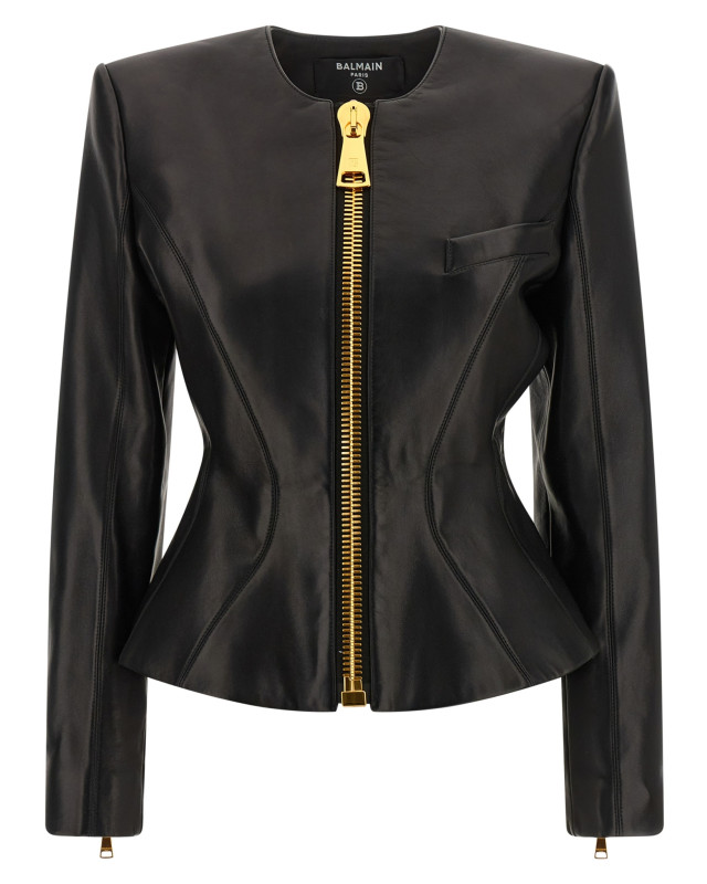 [Balmain] Leather Jacket FW26 HF1SK691LC620PA