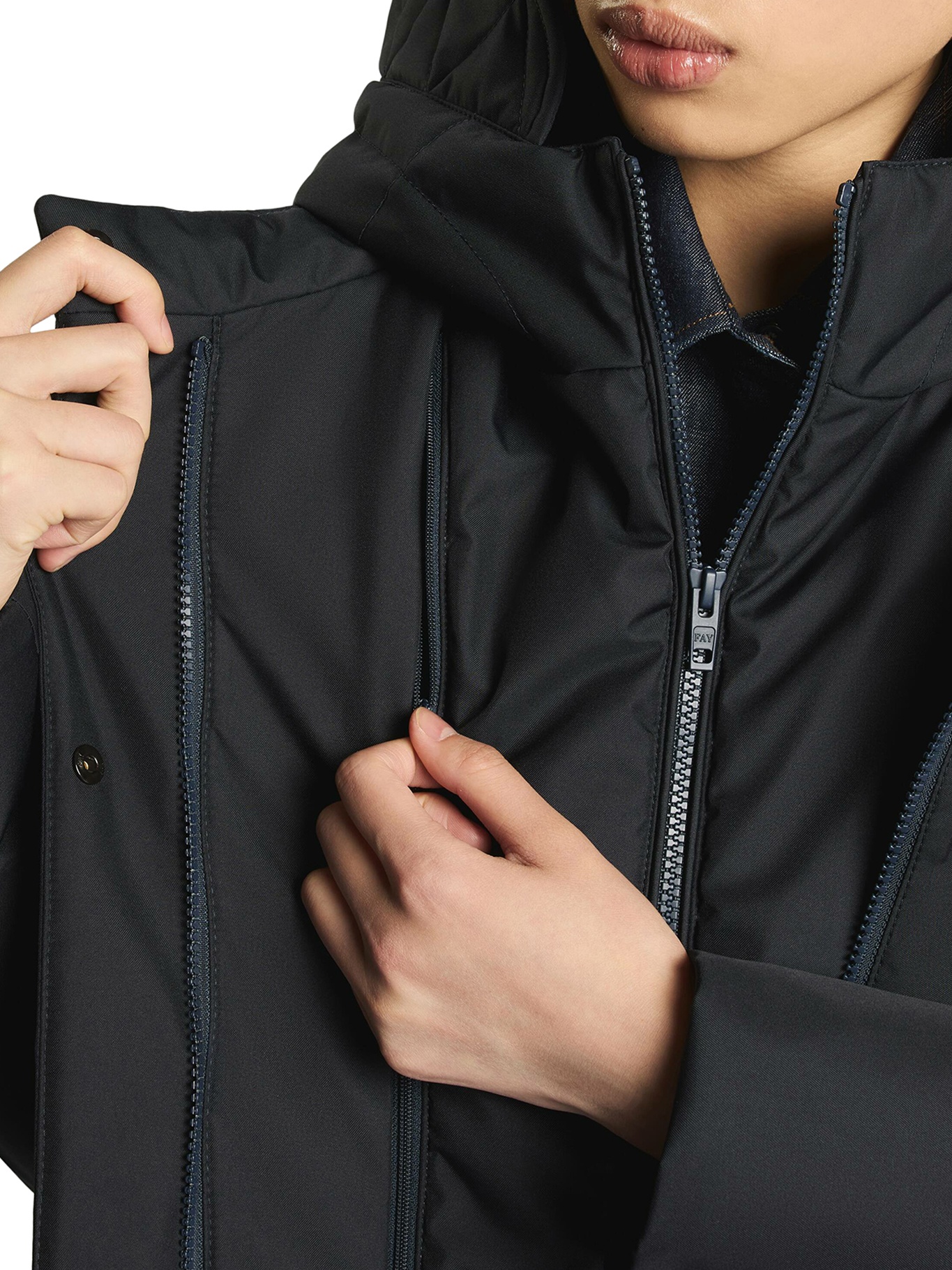 [FAY ARCHIVE ] Down jacket FW26 NAW59533830ZXEU808U808 BLUE DENIM