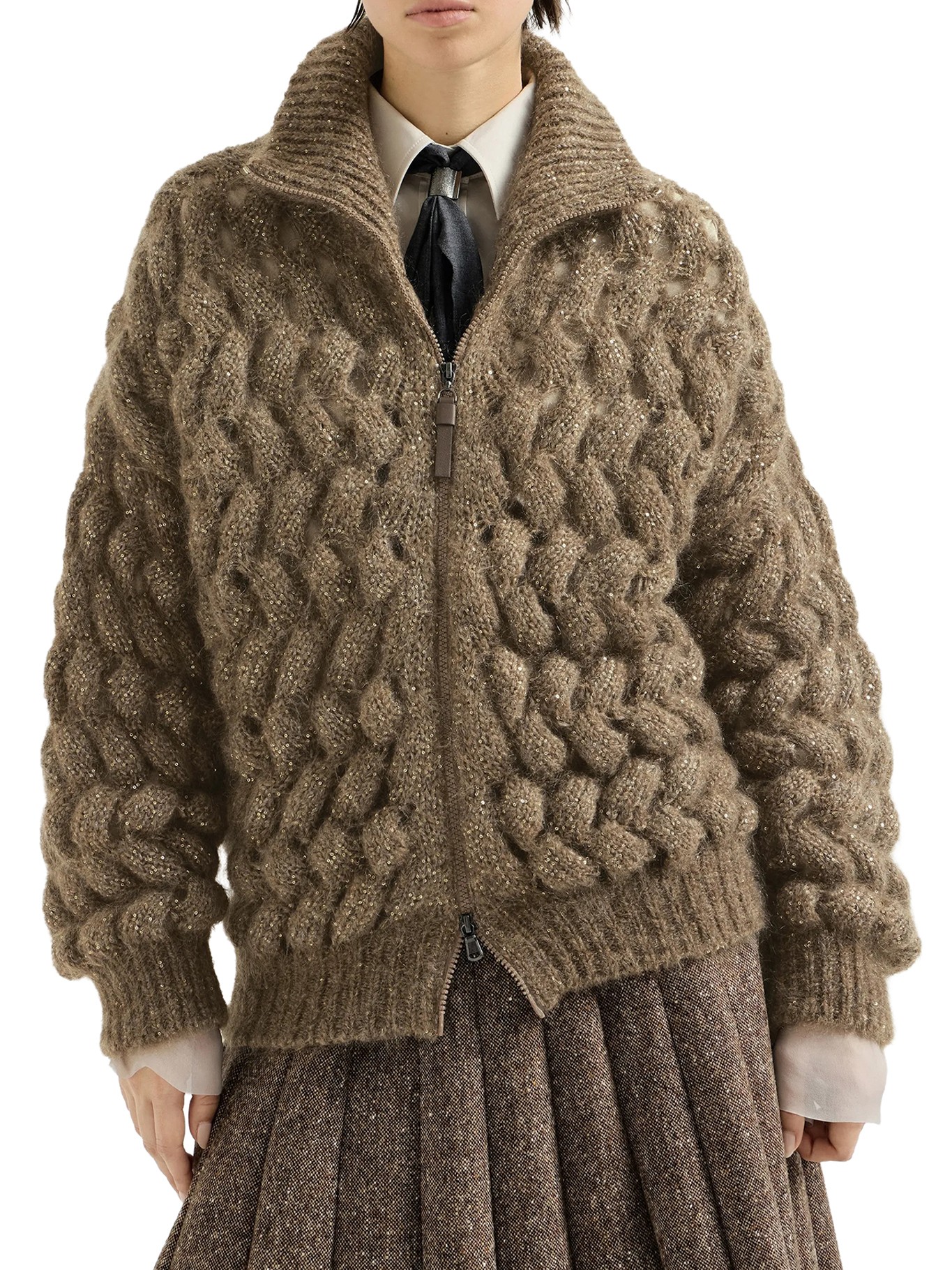 [Brunello Cucinelli] Cardigan FW26 MNT347516CLE69 BROWN