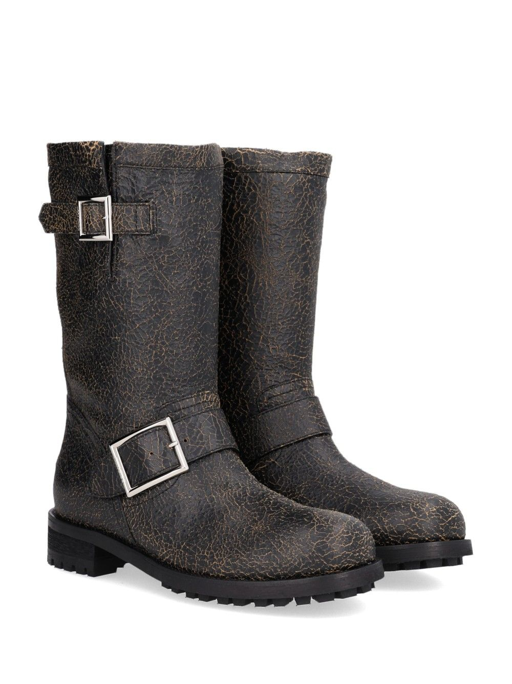 [Jimmy Choo] Boots CO BIKER MIDBLACK/TOFFEE