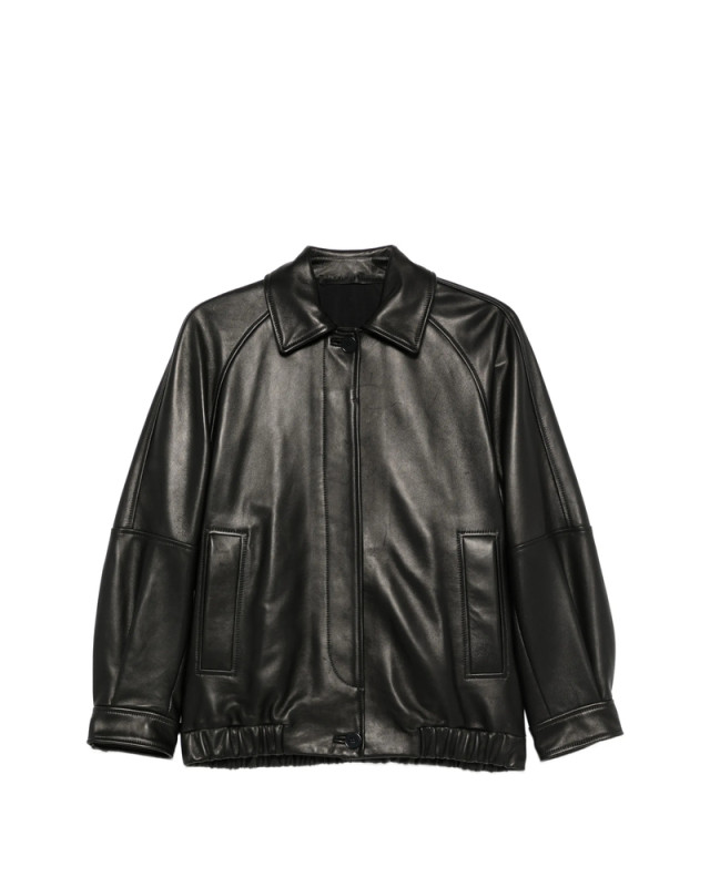 [Santoro] Leather Jacket FW26 51043-D  BLACK