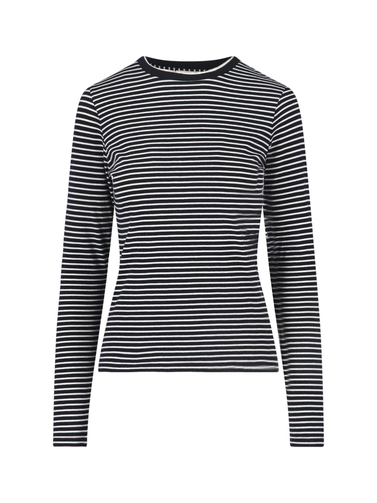 [Nili Lotan] T-shirts Long Sleeve SS26 13462 K217BLACK IVORY STRIPE