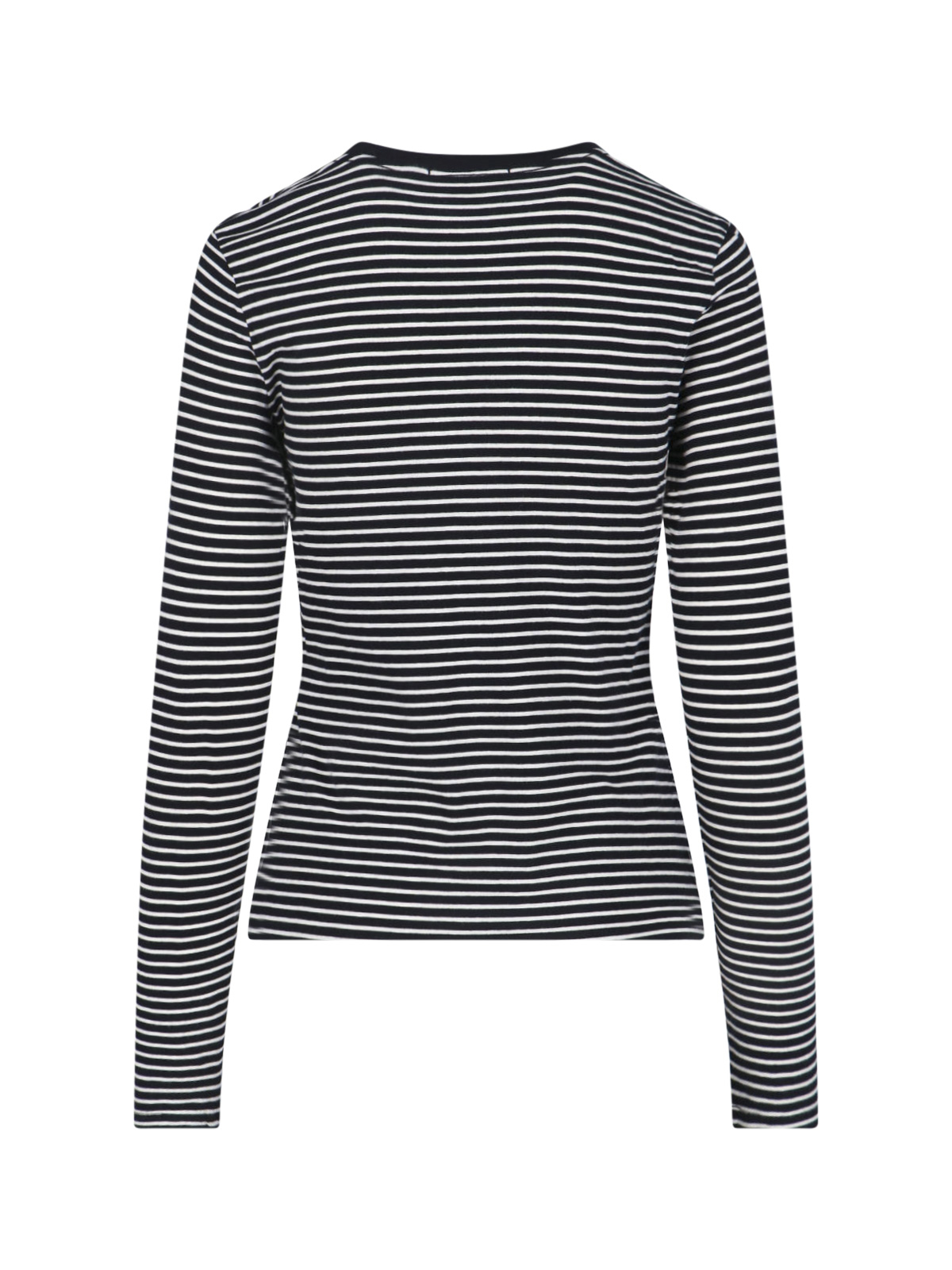 [Nili Lotan] T-shirts Long Sleeve SS26 13462 K217BLACK IVORY STRIPE