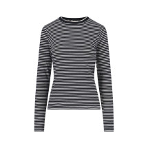 [Nili Lotan] T-shirts Long Sleeve SS26 13462 K217BLACK IVORY STRIPE