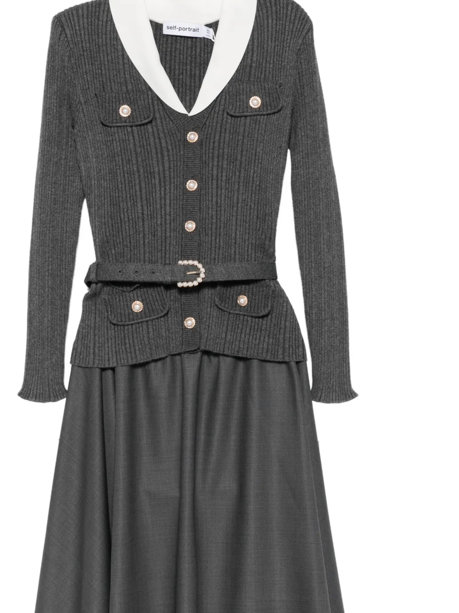 [Self - portrait] Long sleeve dress FW26 PF26-131MAGRGREY