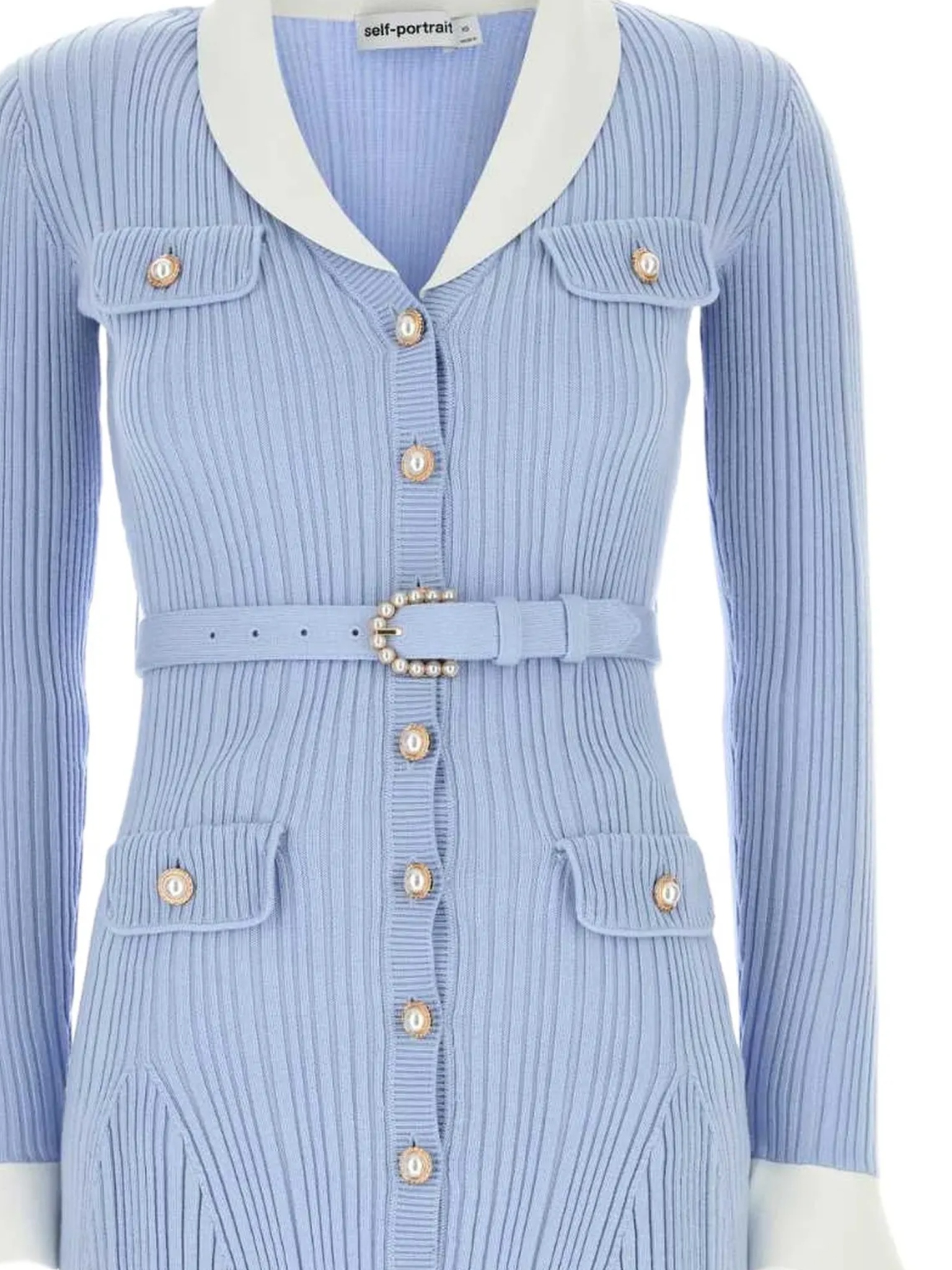 [Self - portrait] Long sleeve dress FW26 PF26-131SBLBLUE