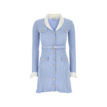[Self - portrait] Long sleeve dress FW26 PF26-131SBLBLUE