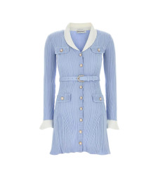 [Self - portrait] Long sleeve dress FW26 PF26-131SBLBLUE