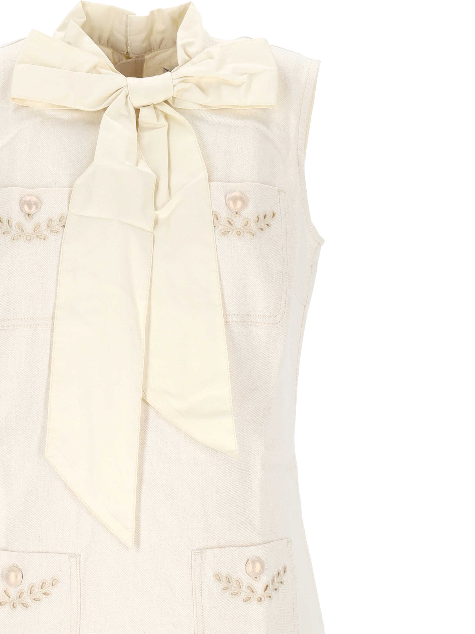 [Self - portrait] Sleeveless dress FW26 PF26-817SCECRU
