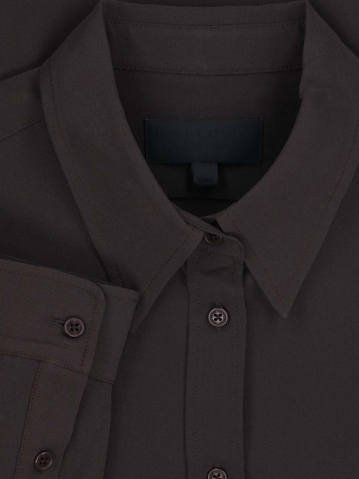 [Nili Lotan] Shirts Long Sleeve FW26 11601 W325CHOCOLATE BROWN