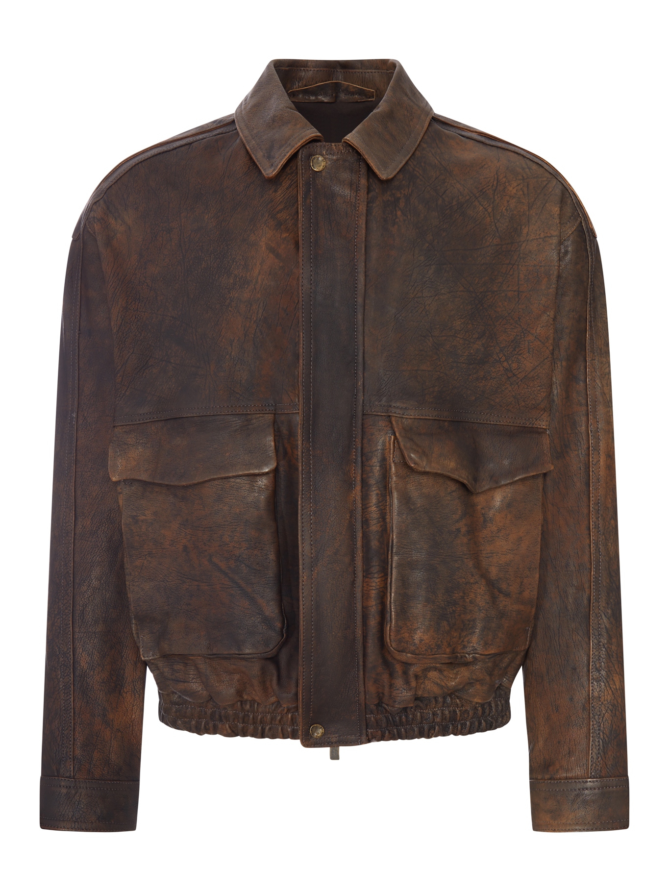 [SALVATORE SANTORO] Leather Jacket FW26 51627UYAMABROWN