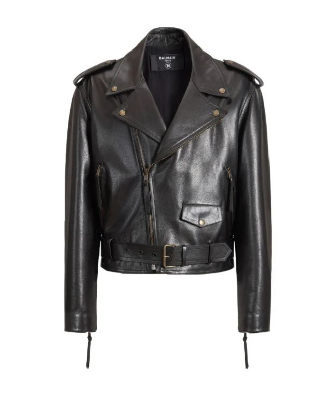 [Balmain] Leather Jacket FW26 HH1TD580LE43-0PA