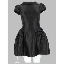 [Self-portrait] Short sleeve dress FW26 PF26-097S-B_BLACK