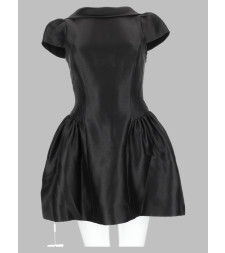 [Self-portrait] Short sleeve dress FW26 PF26-097S-B_BLACK