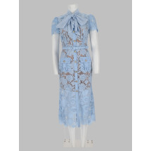 [Self-portrait] Short sleeve dress FW26 PF26-111M-BL_BLUE