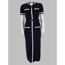 [Self-portrait] Short sleeve dress FW26 PF26-072MA-N_NAVY