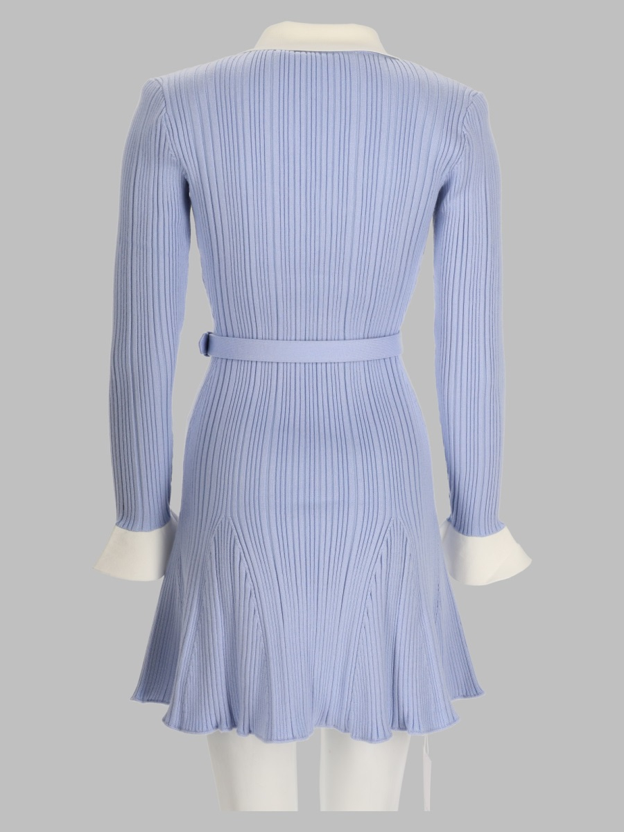 [Self-portrait] Long sleeve dress FW26 PF26-131S-BL_BLUE