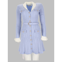 [Self-portrait] Long sleeve dress FW26 PF26-131S-BL_BLUE