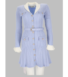 [Self-portrait] Long sleeve dress FW26 PF26-131S-BL_BLUE