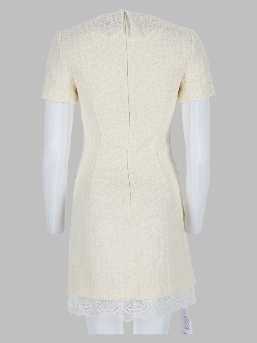 [Self-portrait] Short sleeve dress FW26 PF26-002SB-C_CREAM