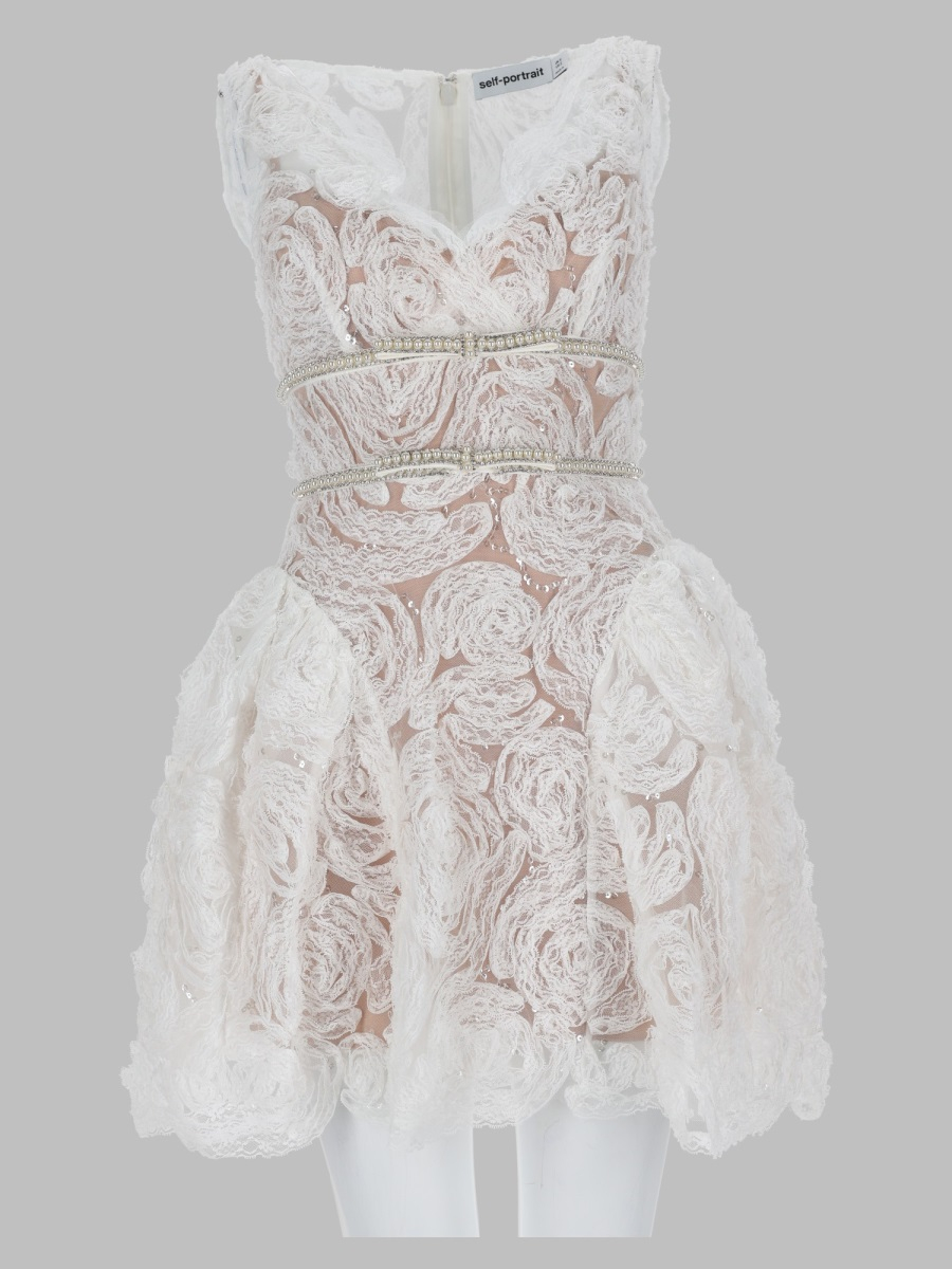 [Self-portrait] Sleeveless dress FW26 PF26-101S-W_WHITE