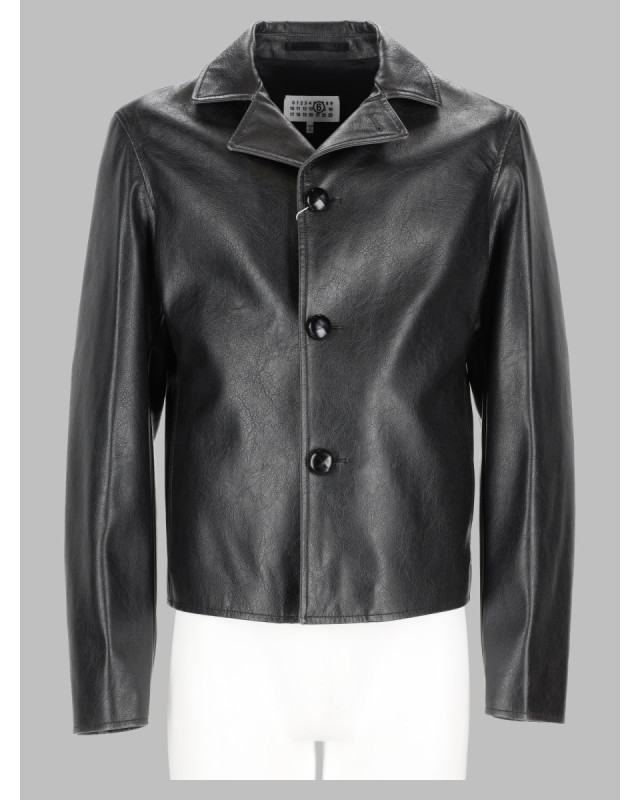 [MM6 Maison Margiela] Leather Jacket FW26 SH0AM0102_M35455900