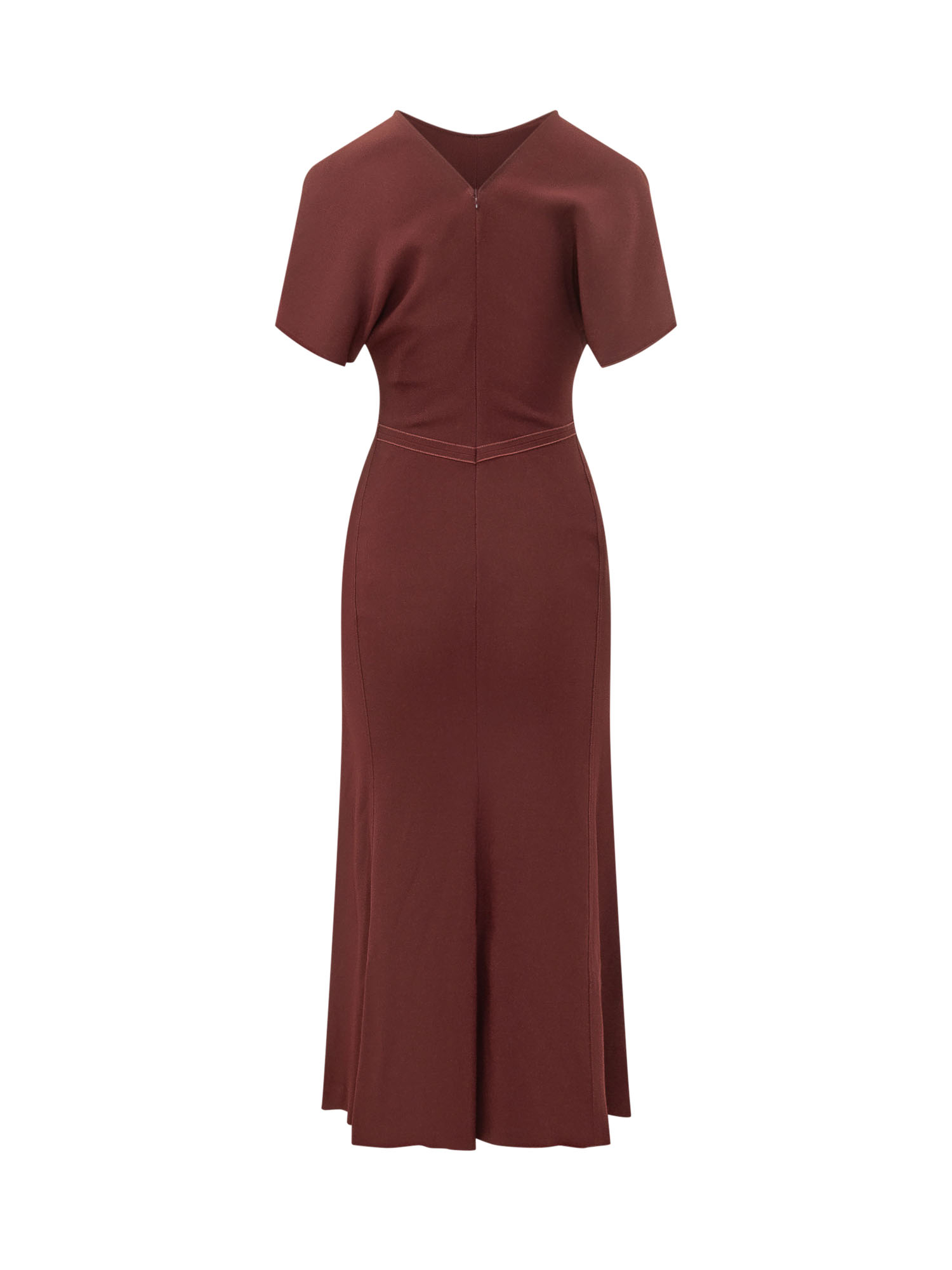 [VICTORIA BECKHAM] Short sleeve dress FW26 1226WDR005227A BURGUNDY