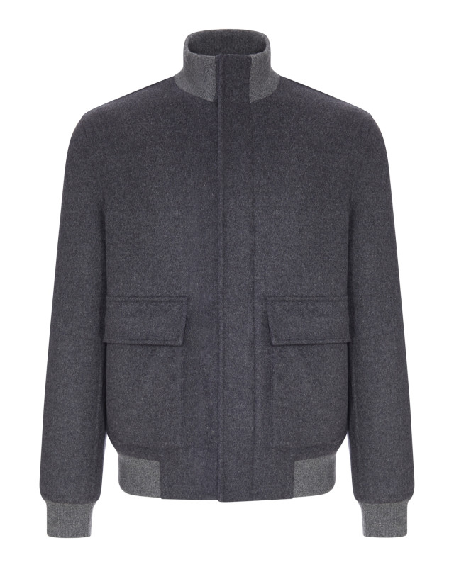 [Brunello Cucinelli] Bomber Jacket FW26 MV4659808C001 PIOMBO NAVY