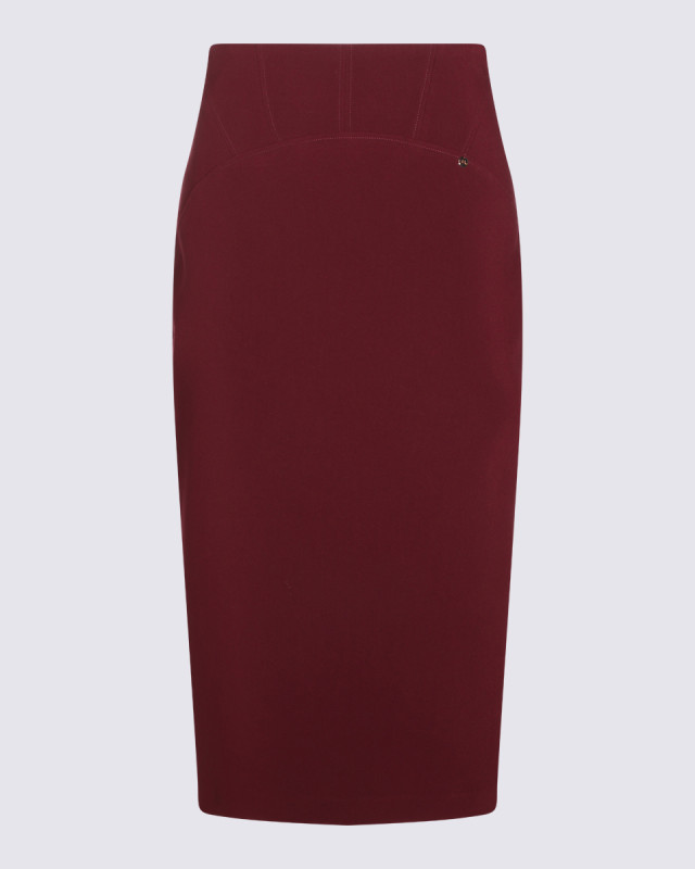 [NISSA] Midi skirt FW26 F1366BORDEAUX