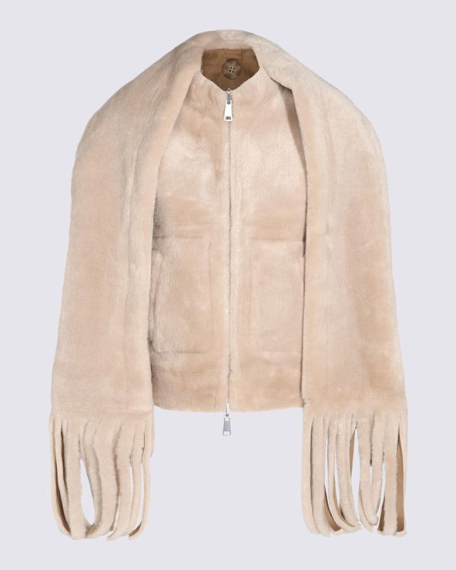 [Urbancode] Fur Jacket FW26 BJ20395CHALK AND SAND