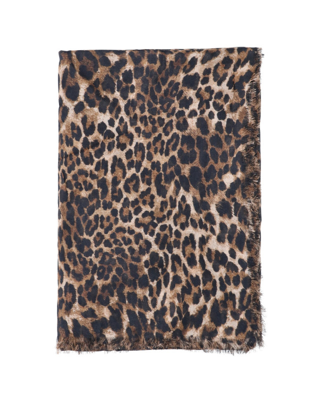 [Nili Lotan] Scarf FW26 13207 AC19VINTAGE LEOPARD PRINT