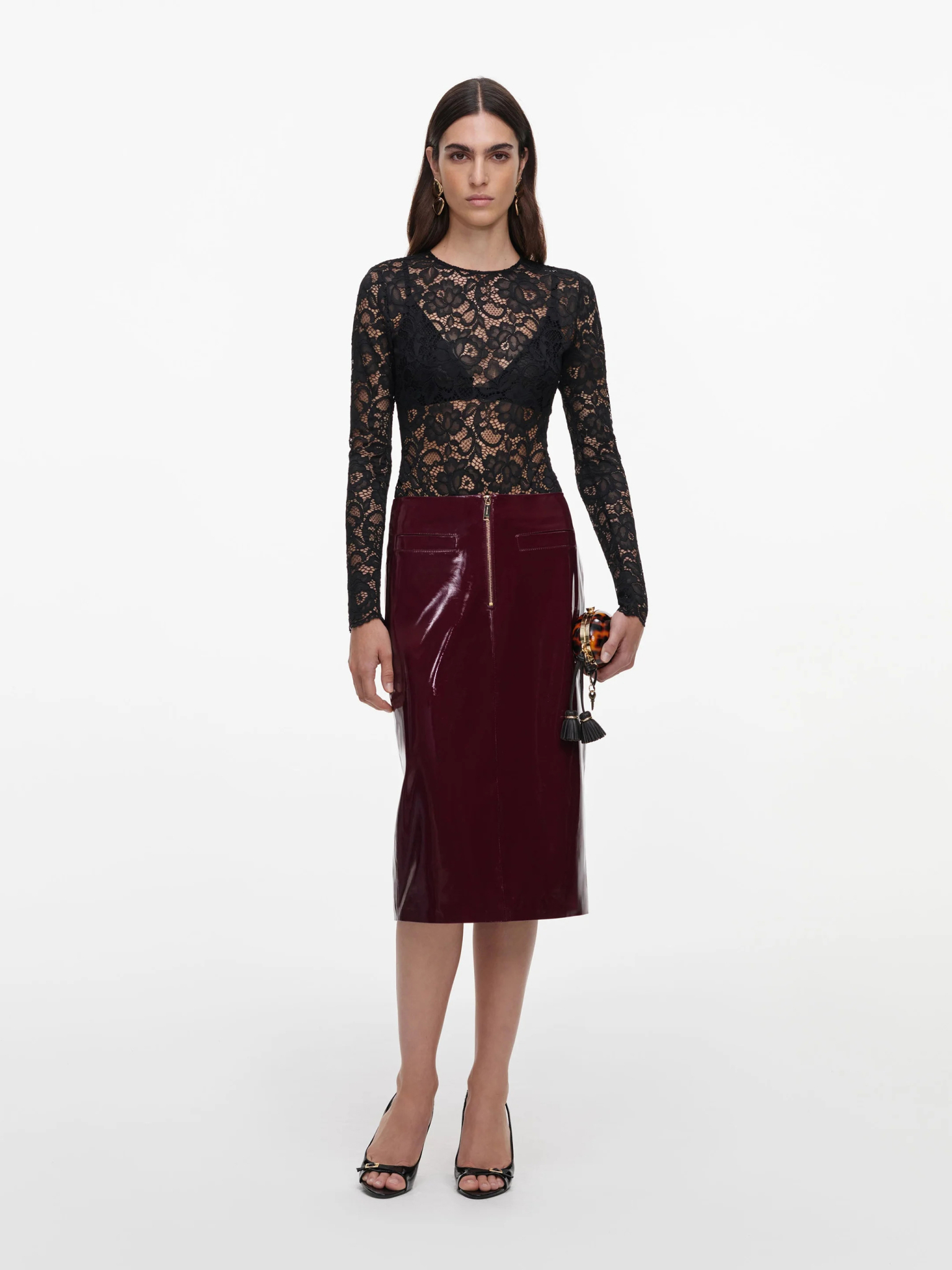 [SELF PORTRAIT] Midi skirt FW26 AW26080MSKPUPURPLE