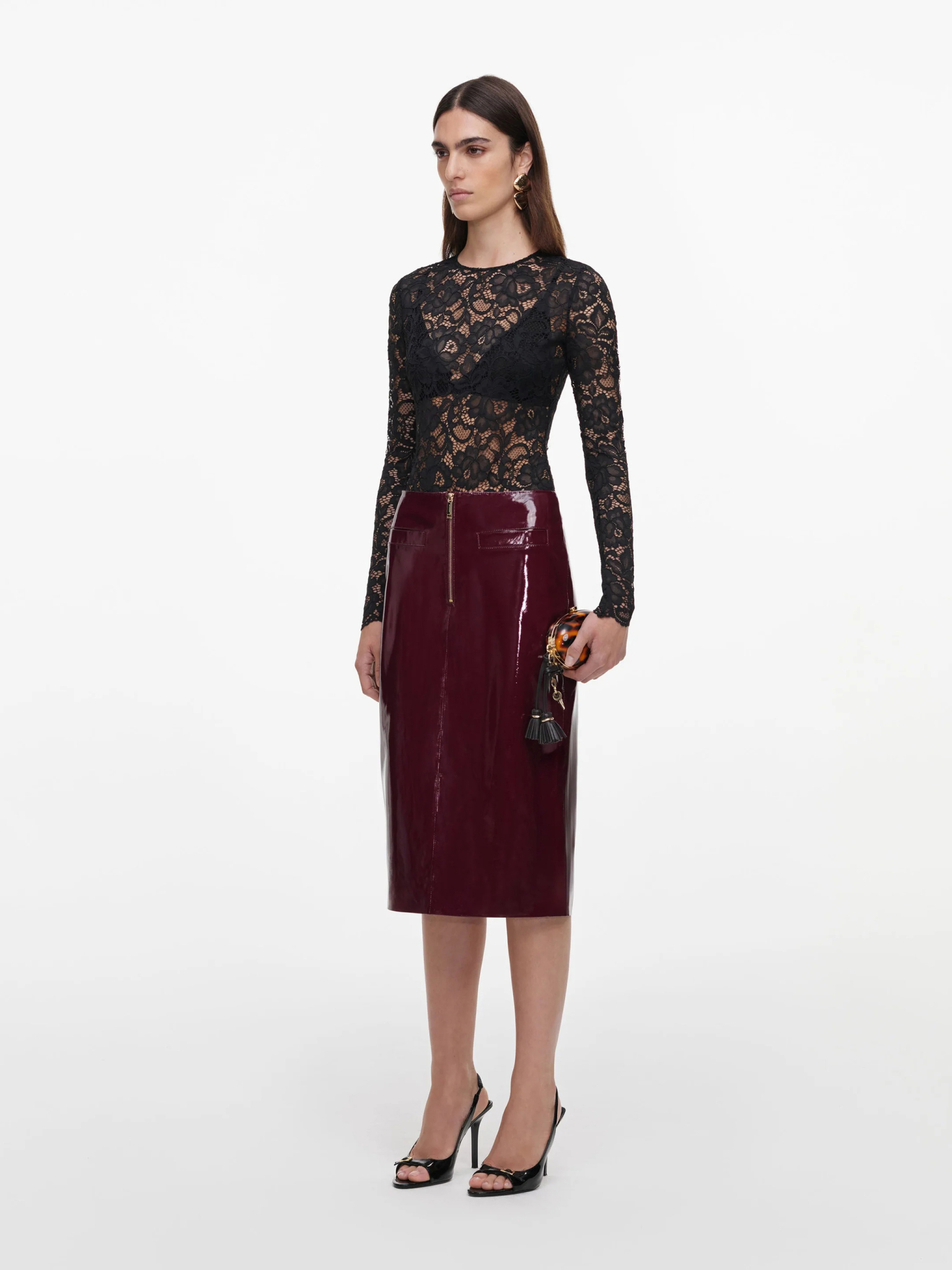 [SELF PORTRAIT] Midi skirt FW26 AW26080MSKPUPURPLE