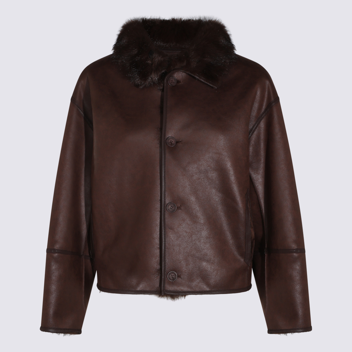 [Urbancode] Fur Jacket FW26 BJ20455TRUFFLE