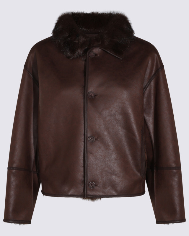 [Urbancode] Fur Jacket FW26 BJ20455TRUFFLE