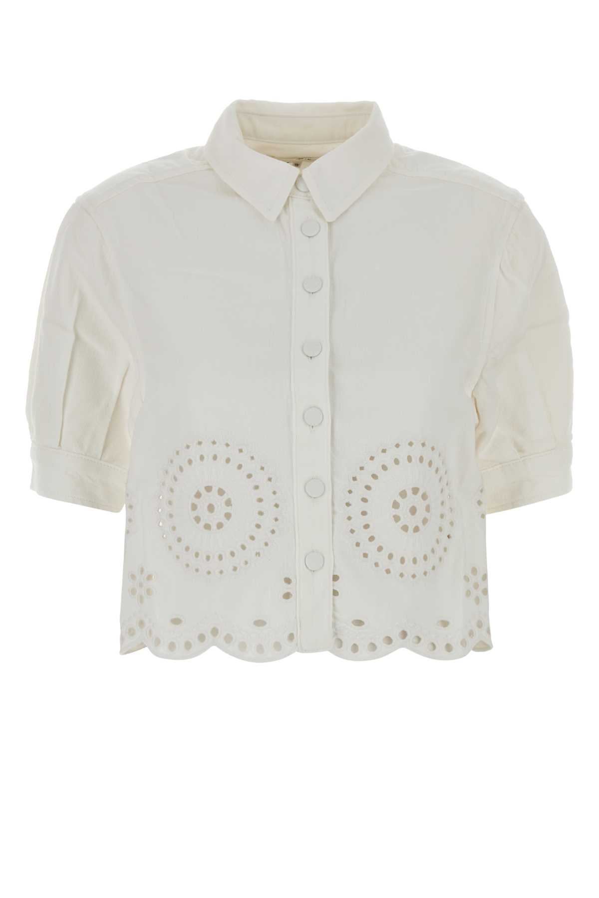 [FRAME] Shirts Short Sleeve FW26 7068EMB182 WHT
