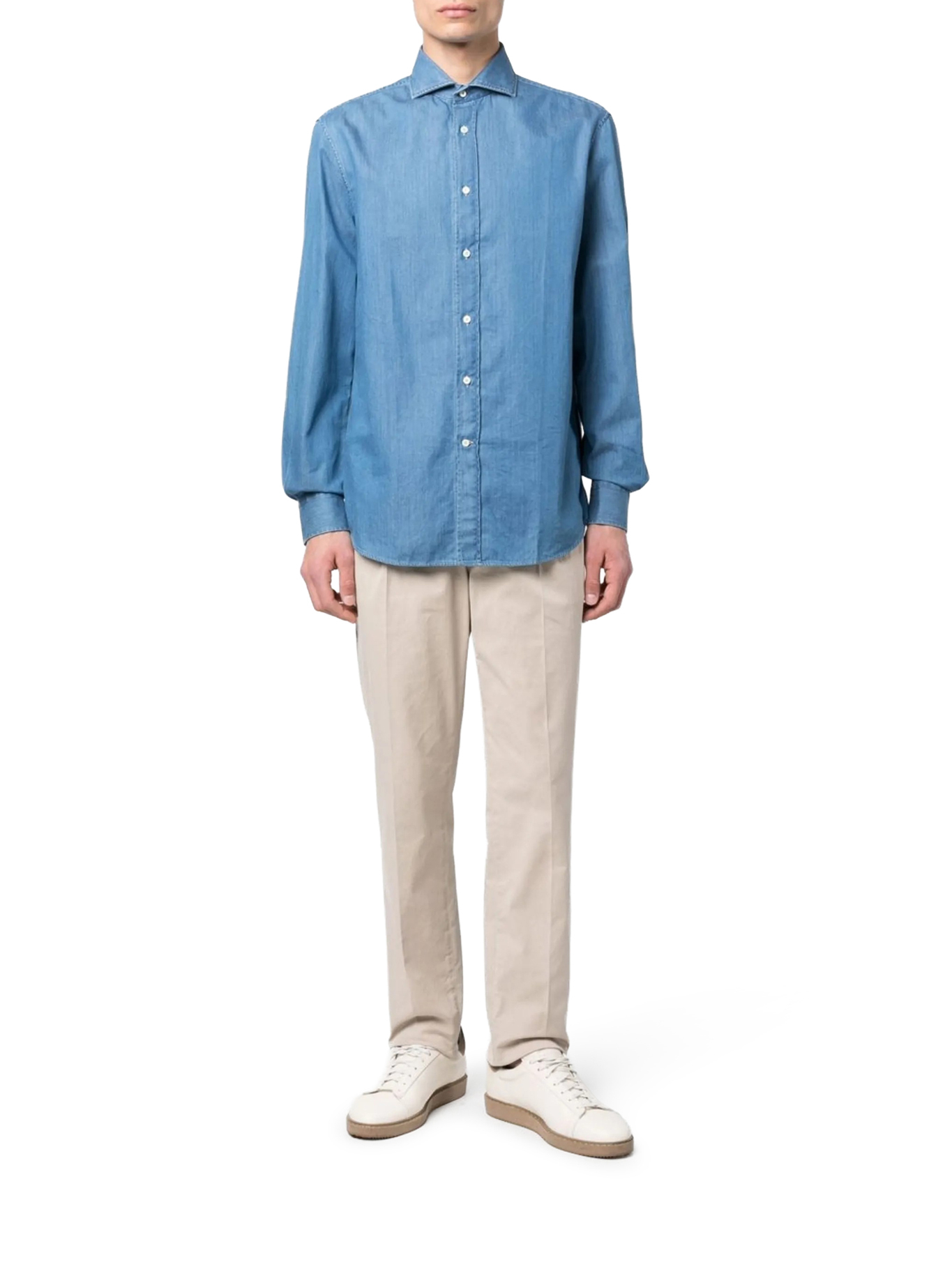 [Brunello Cucinelli] Shirts Long Sleeve FW26 MR6830627C001 DENIM MEDIO