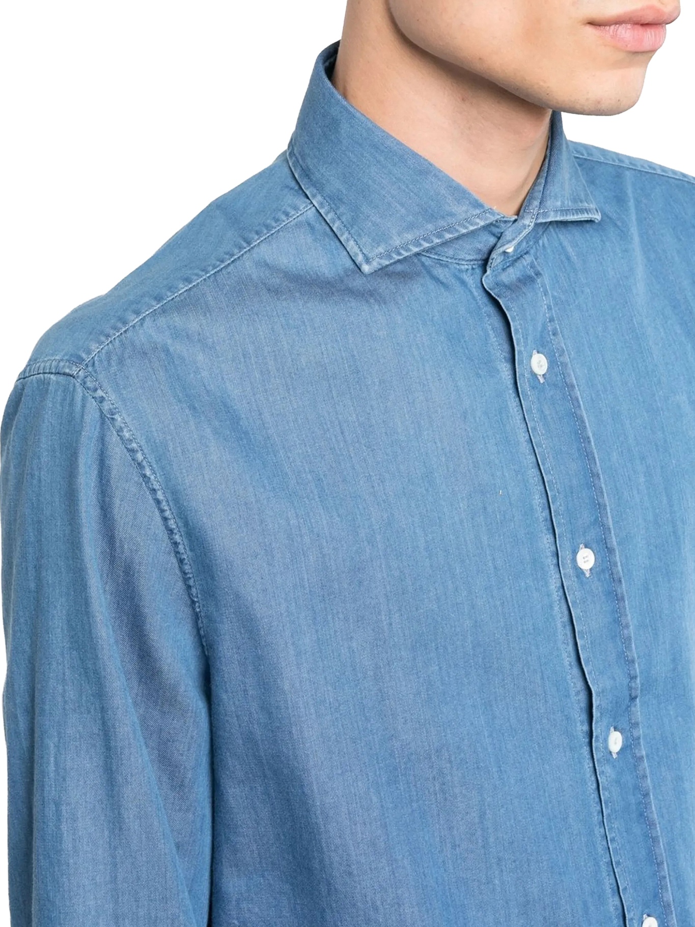 [Brunello Cucinelli] Shirts Long Sleeve FW26 MR6830627C001 DENIM MEDIO